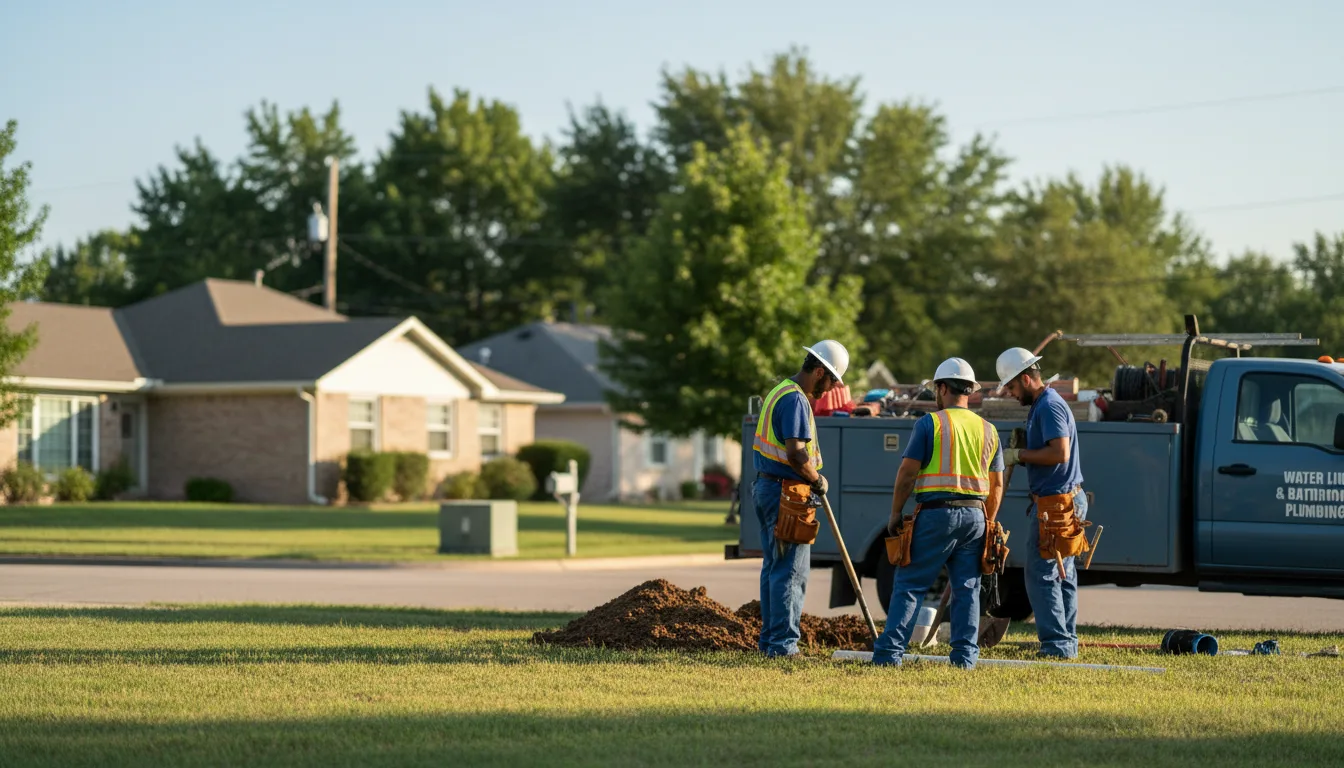 Residential water line and bathroom plumbing service in Mapleton, KS